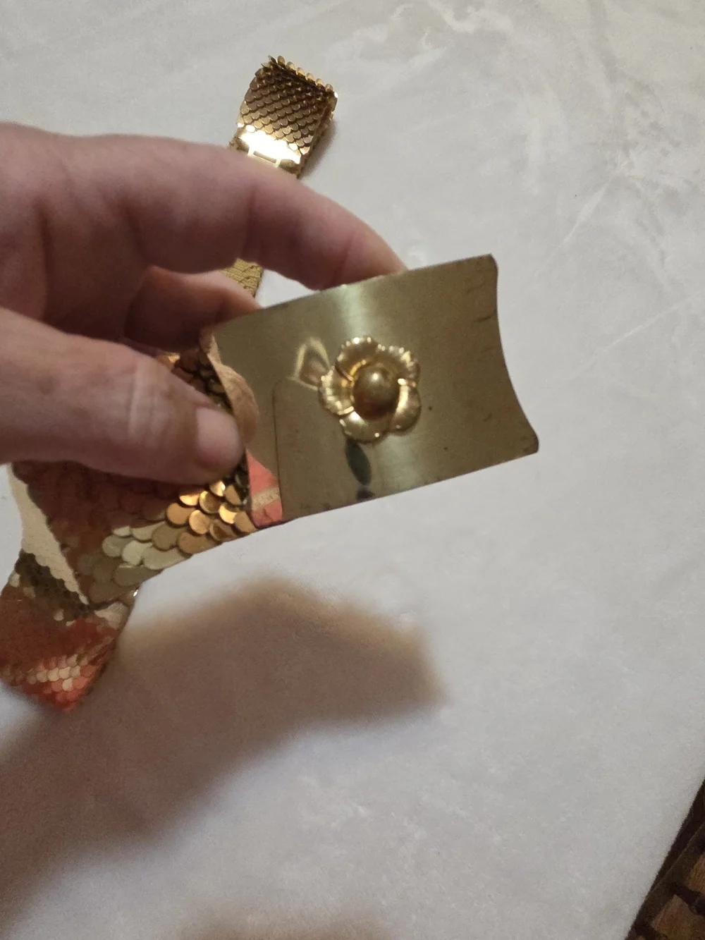 Gold Metal Scale Belt Vintage 1960 To 70, Boho